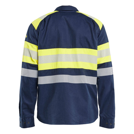 Blaklader 3229 Multinorm Shirt Navy Blue Hi Vis Yellow Back