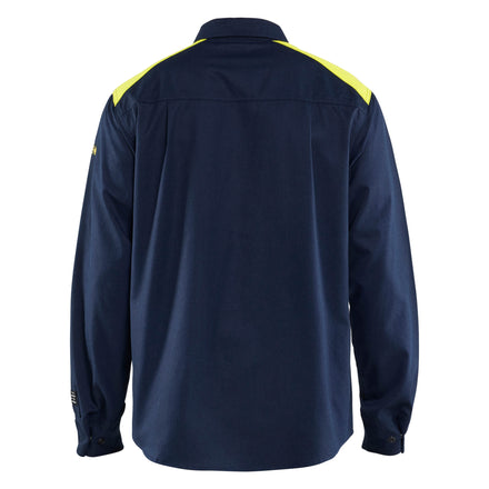 Blaklader 3238 Multinorm Shirt Navy Blue Hi Vis Yellow Back
