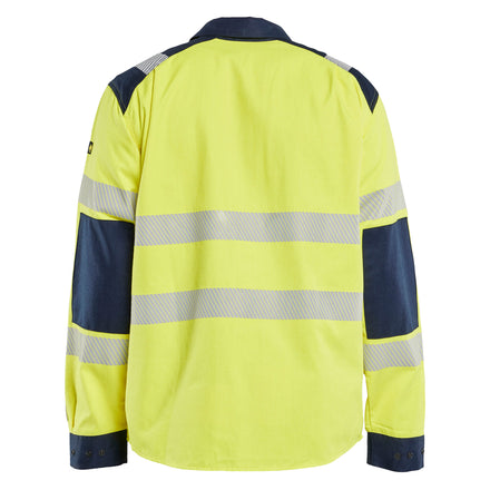 Blaklader 3239 Multinorm Shirt Hi Vis Yellow Navy Blue Back