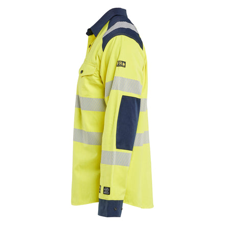 Blaklader 3239 Multinorm Shirt Hi Vis Yellow Navy Blue Left