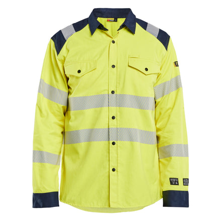 Blaklader 3239 Multinorm Shirt Hi Vis Yellow Navy Blue Main