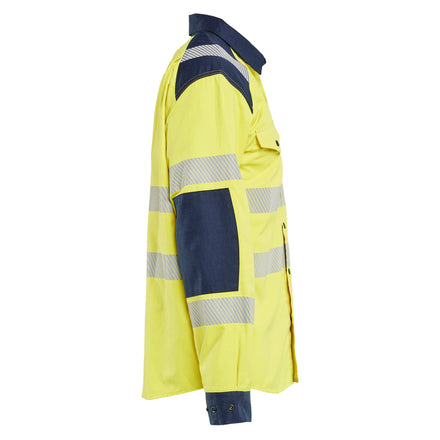 Blaklader 3239 Multinorm Shirt Hi Vis Yellow Navy Blue Right
