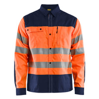 Blaklader 3255 Hi Vis Shirt Hi Vis Orange Navy Blue Main