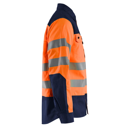 Blaklader 3255 Hi Vis Shirt Hi Vis Orange Navy Blue Right