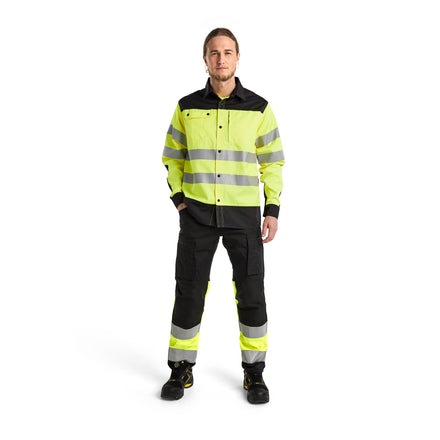 Blaklader 3255 Hi Vis Shirt Hi Vis Yellow Black Model