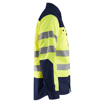 Blaklader 3255 Hi Vis Shirt Hi Vis Yellow Navy Blue Right