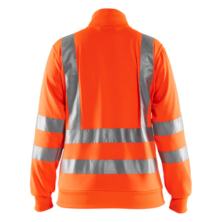 Blaklader 3308 Womens Hi Vis Sweatshirt Hi Vis Orange Navy Blue Back