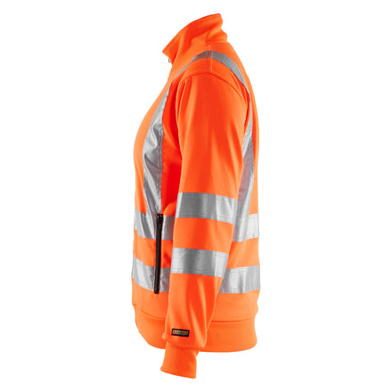 Blaklader 3308 Womens Hi Vis Sweatshirt Hi Vis Orange Navy Blue Left