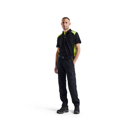 Blaklader 3324 Black/Hi-Vis Yellow Polo Shirt
