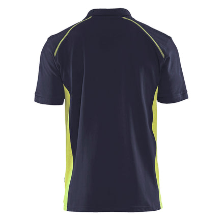 Blaklader 3324 Dark Navy Blue/Hi-Vis Yellow Polo Shirt
