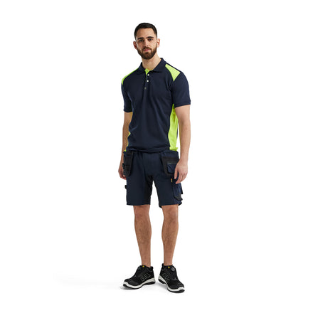 Blaklader 3324 Dark Navy Blue/Hi-Vis Yellow Polo Shirt
