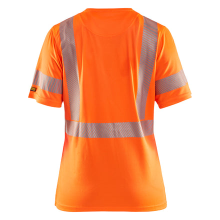 Blaklader 3336 Womens Hi Vis T Shirt Hi Vis Orange Navy Blue Back
