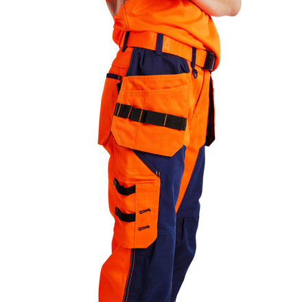 Blaklader 3336 Womens Hi Vis T Shirt Hi Vis Orange Navy Blue Feature 1