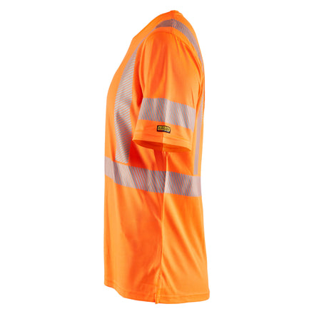 Blaklader 3336 Womens Hi Vis T Shirt Hi Vis Orange Navy Blue Left