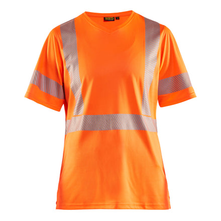 Blaklader 3336 Womens Hi Vis T Shirt Hi Vis Orange Navy Blue Main