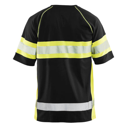 Blaklader 3337 Hi Vis T Shirt Black Hi Vis Yellow Back