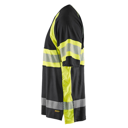 Blaklader 3337 Hi Vis T Shirt Black Hi Vis Yellow Left
