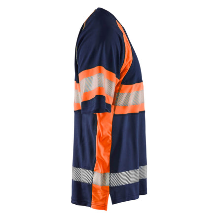 Blaklader 3337 Hi Vis T Shirt Navy Blue Hi Vis Orange Right
