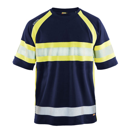 Blaklader 3337 Hi Vis T Shirt Navy Blue Hi Vis Yellow Main