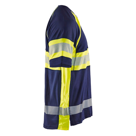 Blaklader 3337 Hi Vis T Shirt Navy Blue Hi Vis Yellow Right