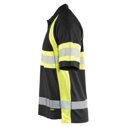 Blaklader 3338 Black/Hi-Vis Yellow Polo Shirt With UV-Protection