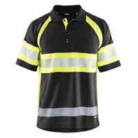 Blaklader 3338 Black/Hi-Vis Yellow Polo Shirt With UV-Protection
