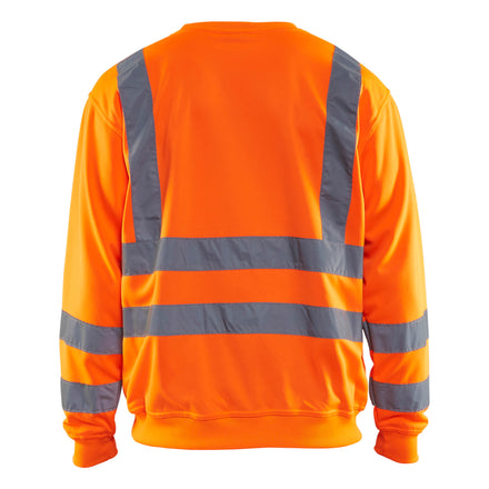 Blaklader 3341 Hi Vis Sweatshirt Hi Vis Orange Navy Blue Back