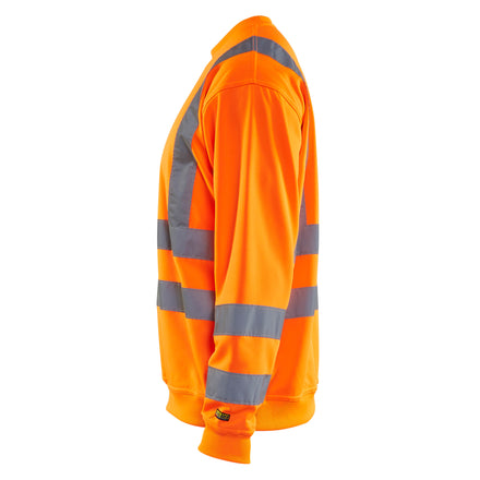 Blaklader 3341 Hi Vis Sweatshirt Hi Vis Orange Navy Blue Left