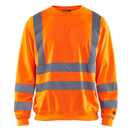 Blaklader 3341 Hi Vis Sweatshirt Hi Vis Orange Navy Blue Main