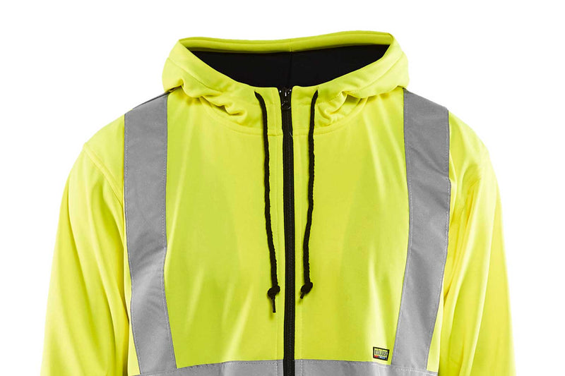 Blaklader 3346 Hi Vis Hoodie Yellow Adjustable Hood Feature