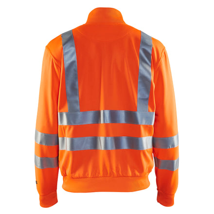 Blaklader 3358 Hi Vis Sweatshirt Hi Vis Orange Navy Blue Back