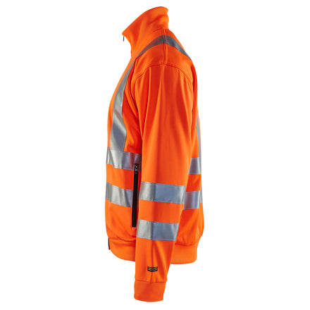 Blaklader 3358 Hi Vis Sweatshirt Hi Vis Orange Navy Blue Left