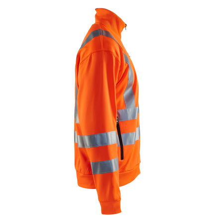 Blaklader 3358 Hi Vis Sweatshirt Hi Vis Orange Navy Blue Right