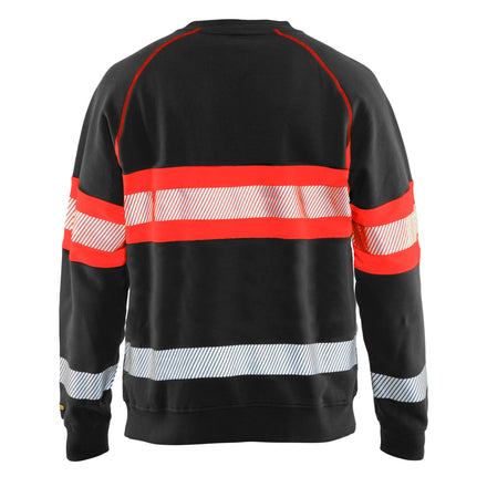 Blaklader 3359 Hi Vis Sweater Black Hi Vis Red Back