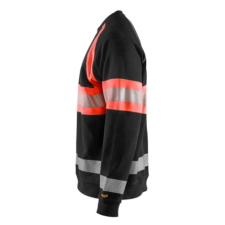Blaklader 3359 Hi Vis Sweater Black Hi Vis Red Left