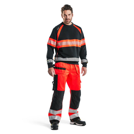 Blaklader 3359 Hi Vis Sweater Black Hi Vis Red Model