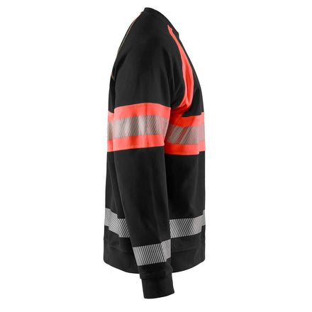 Blaklader 3359 Hi Vis Sweater Black Hi Vis Red Right