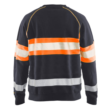 Blaklader 3359 Hi Vis Sweater Grey Hi Vis Orange Back