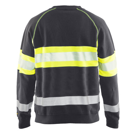 Blaklader 3359 Hi Vis Sweater Grey Hi Vis Yellow Back