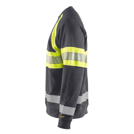 Blaklader 3359 Hi Vis Sweater Grey Hi Vis Yellow Left
