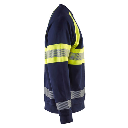 Blaklader 3359 Hi Vis Sweater Navy Blue Hi Vis Yellow Right