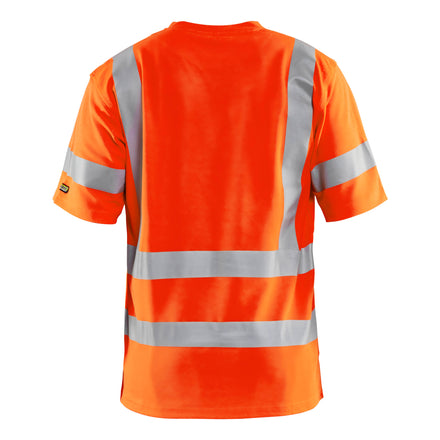 Blaklader 3380 Uv T Shirt Hi Vis Hi Vis Orange Navy Blue Back