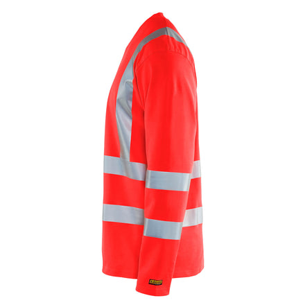 Blaklader 3381 Hi Vis Uv Long Sleeved T Shirt Hi Vis Orange Navy Blue Left