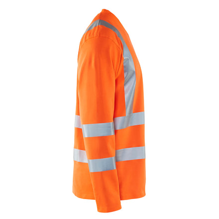 Blaklader 3381 Hi Vis Uv Long Sleeved T Shirt Hi Vis Orange Navy Blue Right