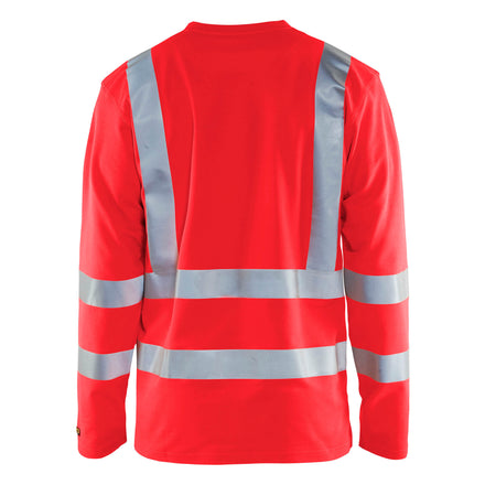 Blaklader 3381 Hi Vis Uv Long Sleeved T Shirt Hi Vis Red Back