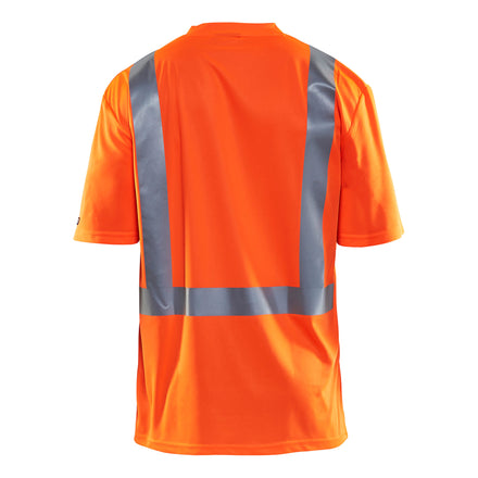 Blaklader 3382 Uv T Shirt Hi Vis Hi Vis Orange Navy Blue Back