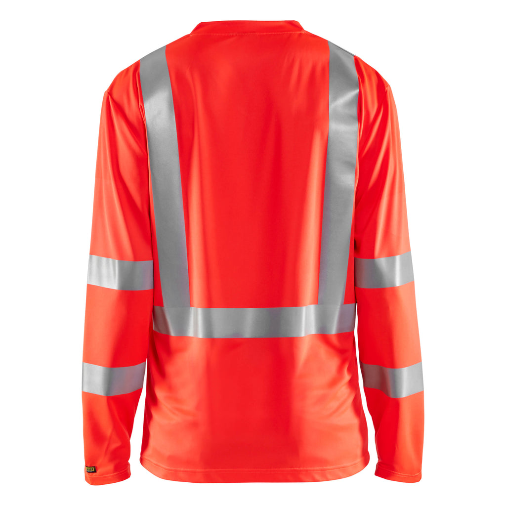 Blaklader 3383 Hi Vis Uv Long Sleeved T Shirt Hi Vis Red Back