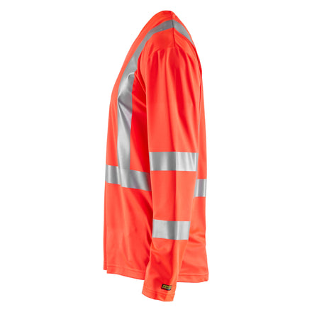 Blaklader 3383 Hi Vis Uv Long Sleeved T Shirt Hi Vis Red Left