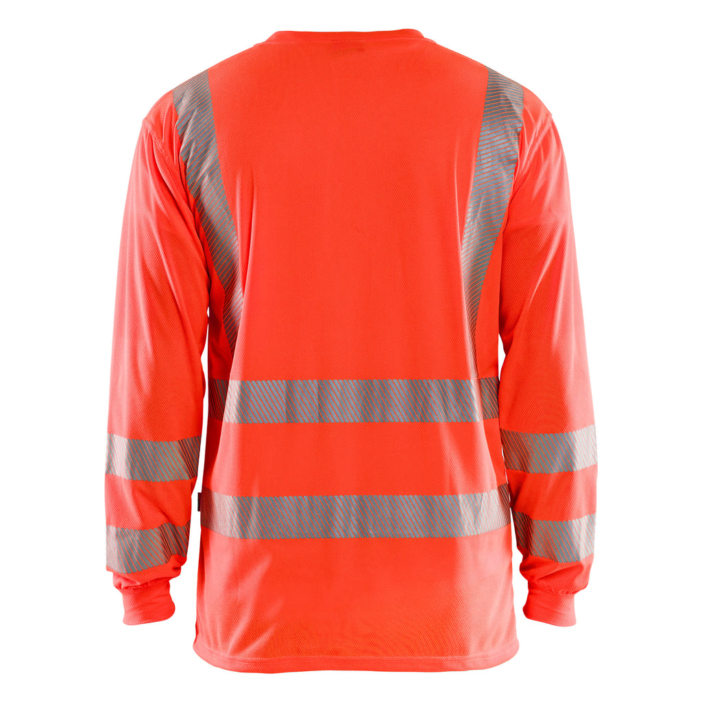 Blaklader 3385 Hi Vis Uv Long Sleeved T Shirt Hi Vis Red Back