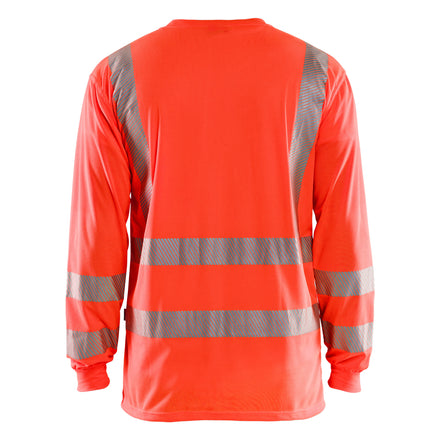 Blaklader 3385 Hi Vis Uv Long Sleeved T Shirt Hi Vis Red Back